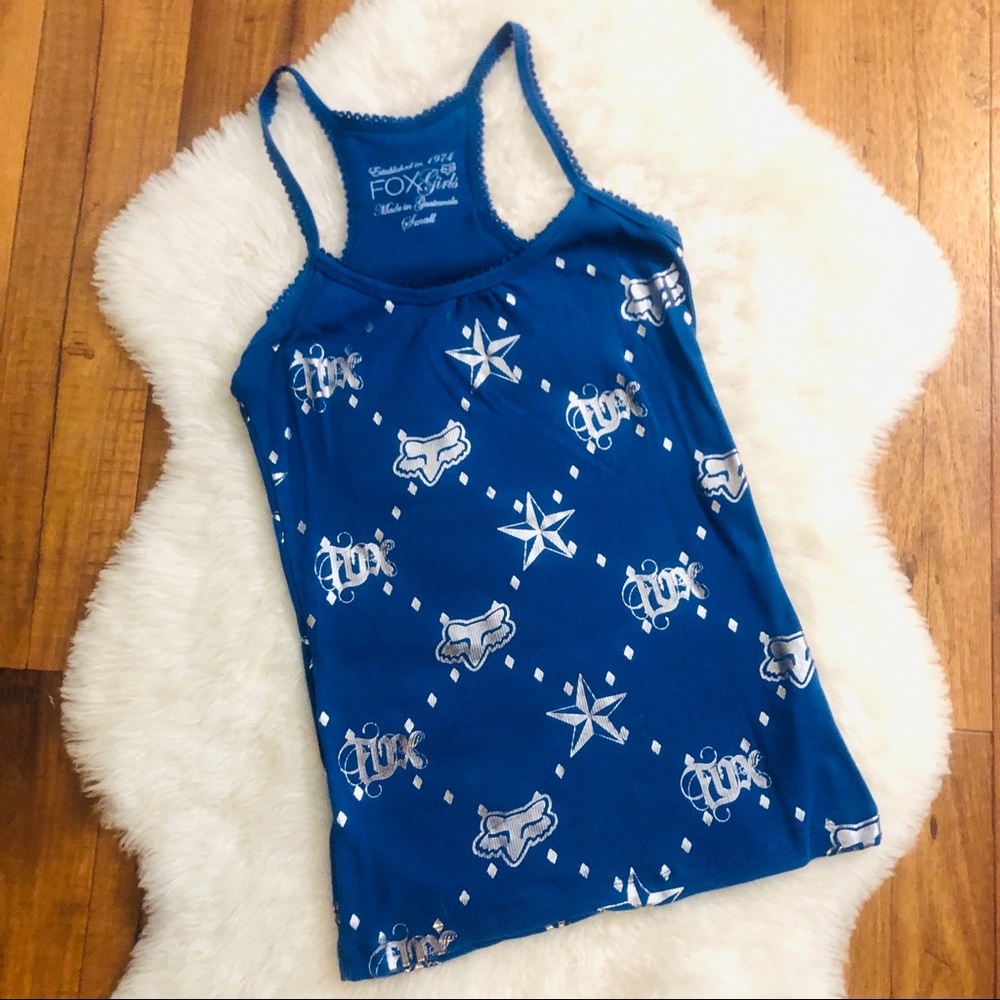 Fox Racing • Silver & Blue • Racerback Tank Top